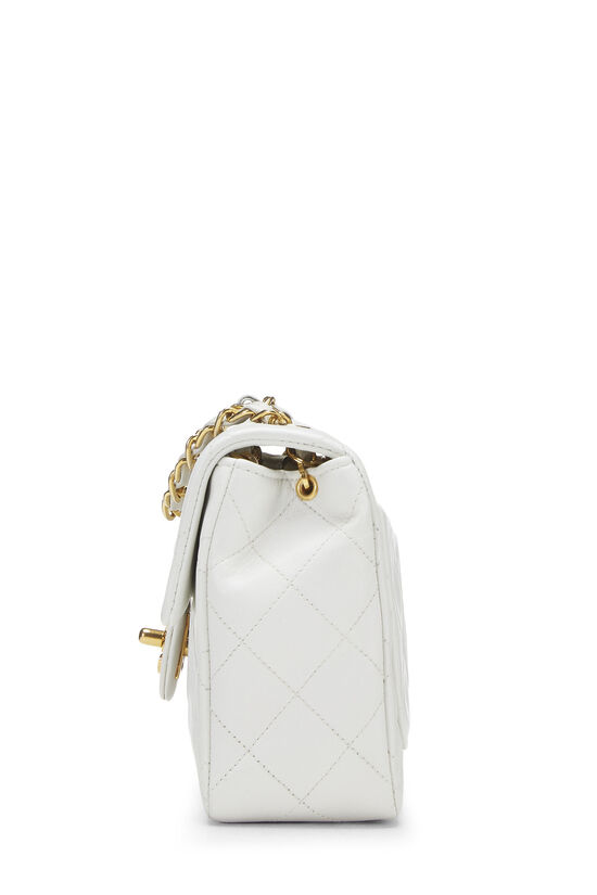 White Quilted Lambskin Half Flap Mini, , large image number 2