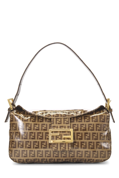 Fendi Brown Zucchino Vinyl Shoulder Bag