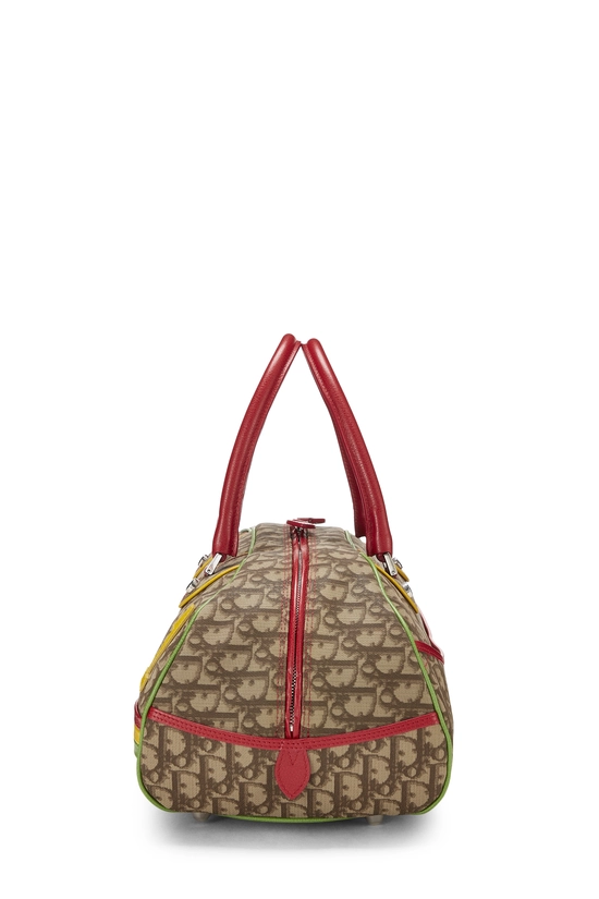 Brown Trotter Coated Canvas Rasta Bowler Bag, , large image number 2