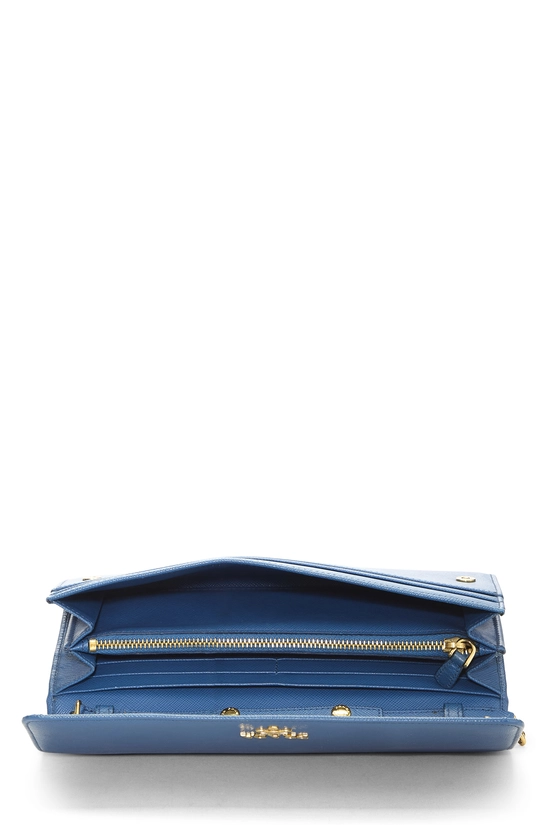 Blue Saffiano Leather Wallet On Chain (WOC), , large image number 3