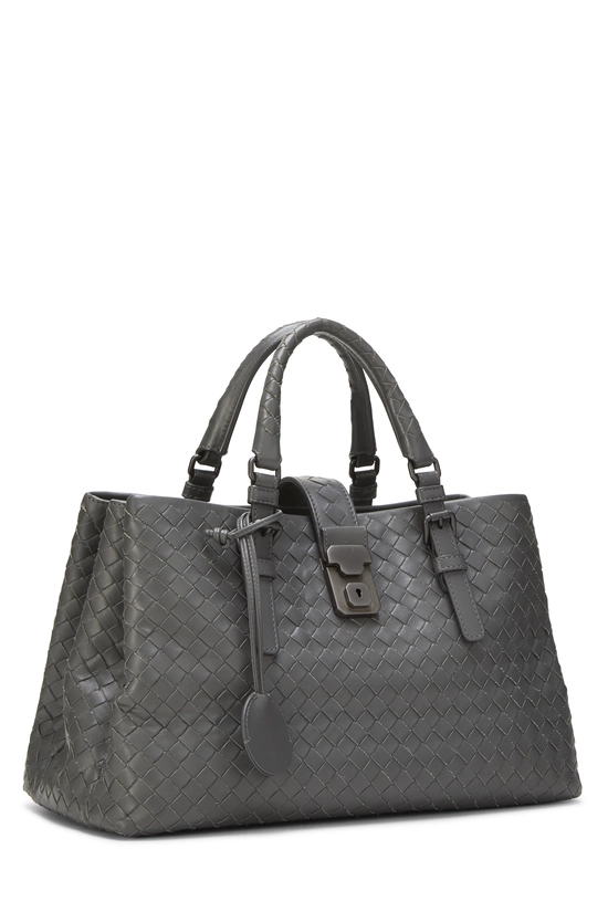 Grey Intrecciato Roma Tote Small, , large image number 1