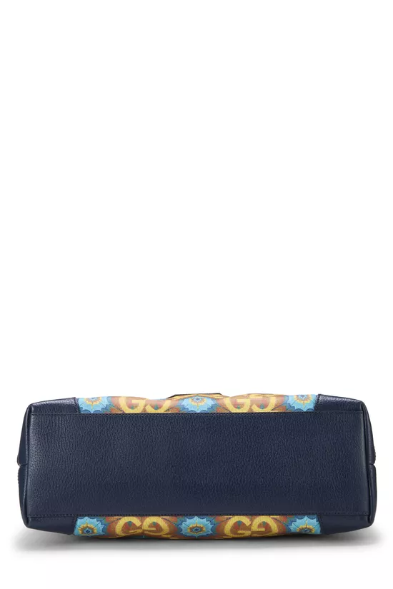 Navy GG Supreme Canvas Kaleidoscope 100th Anniversary Tote Bag, , large image number 4