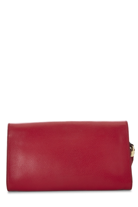 Red Leather Soho Clutch, , large image number 2