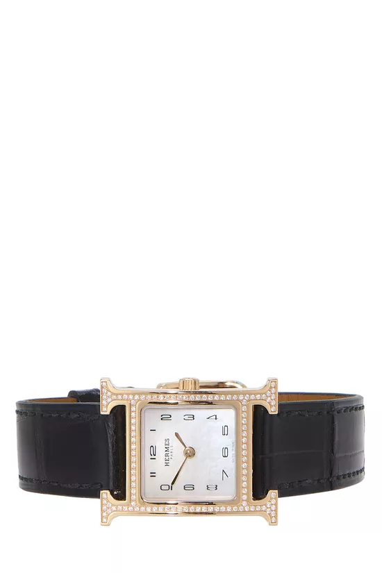Black Crocodile Gold Heure H Watch Mini, , large image number 2