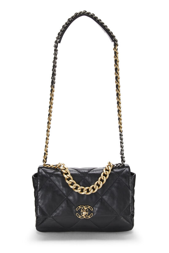 Black Quilted Lambskin Chanel 19 Flap Bag Large, , large image number 2