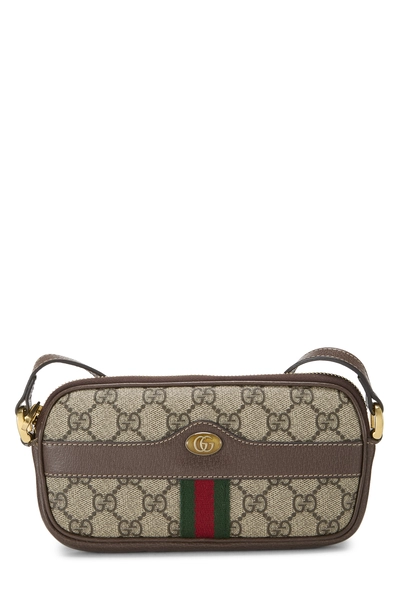 Gucci Brown GG Supreme Canvas Web Ophidia Crossbody Mini
