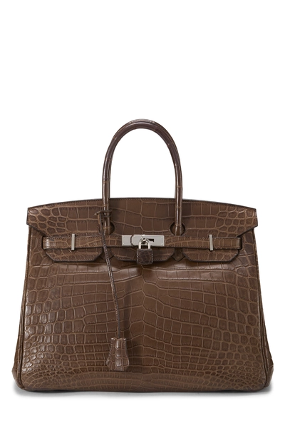 Gris Elephant Matte Crocodile Birkin 35