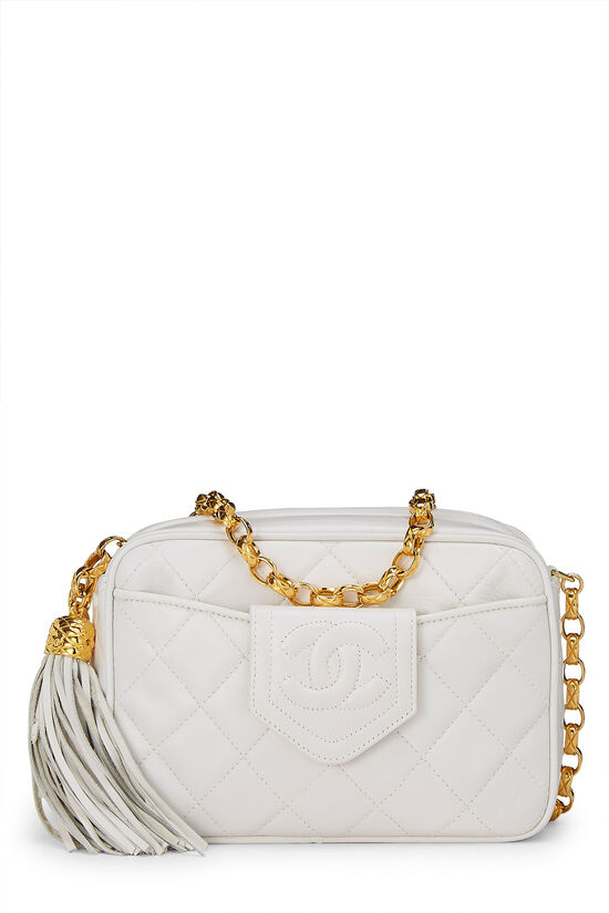 chanel white and gold bag