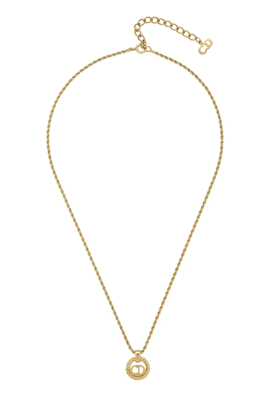 Gold 'CD' Necklace Small, , large image number 0