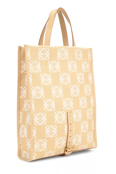 Beige Canvas Anagram Tote, , large
