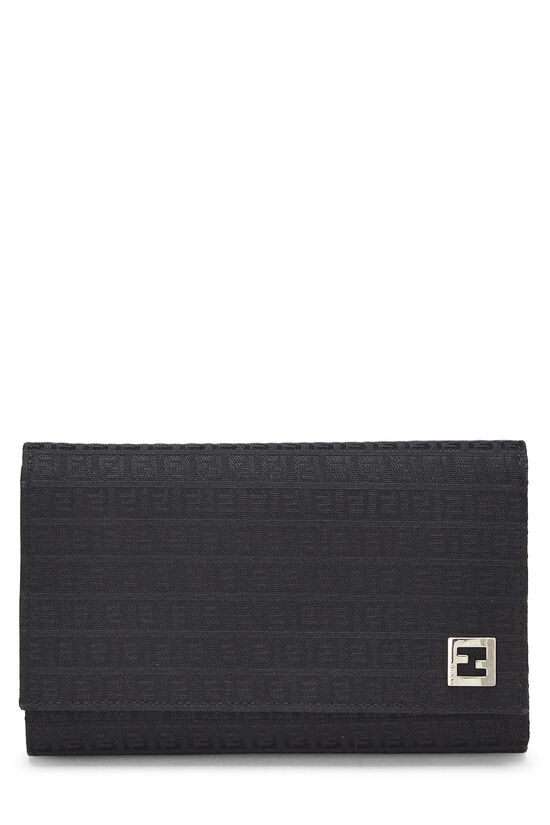 Fendi Black Zucchino Canvas Long Wallet QBA05GCRKB006
