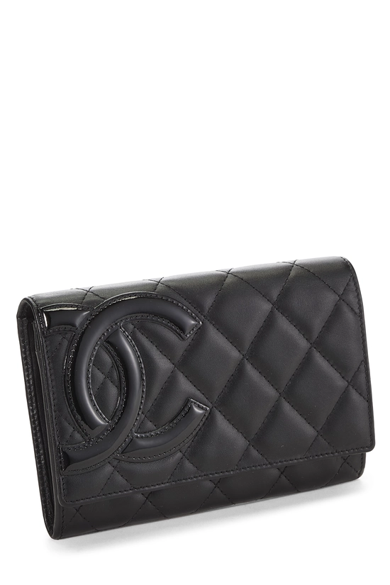Black Quilted Calfskin Cambon Wallet, , large image number 1