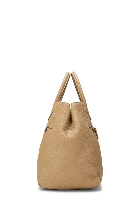 Brown Vitello Daino Convertible Zip Tote, , large image number 2