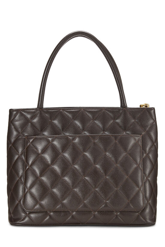 Brown Quilted Caviar Medallion Tote, , large image number 3