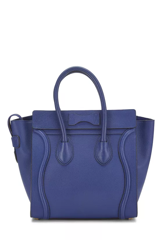 Blue Drummed Calfskin Luggage Micro, , large image number 3