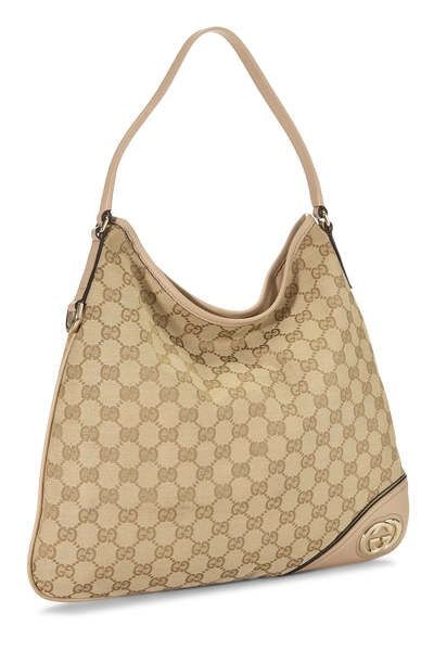 Pink Original GG Canvas Britt Hobo, , large