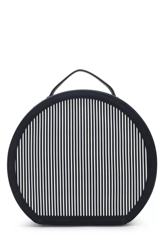 Paris-Venice Navy & White Striped Canvas Rialto Hat Box, , large image number 4