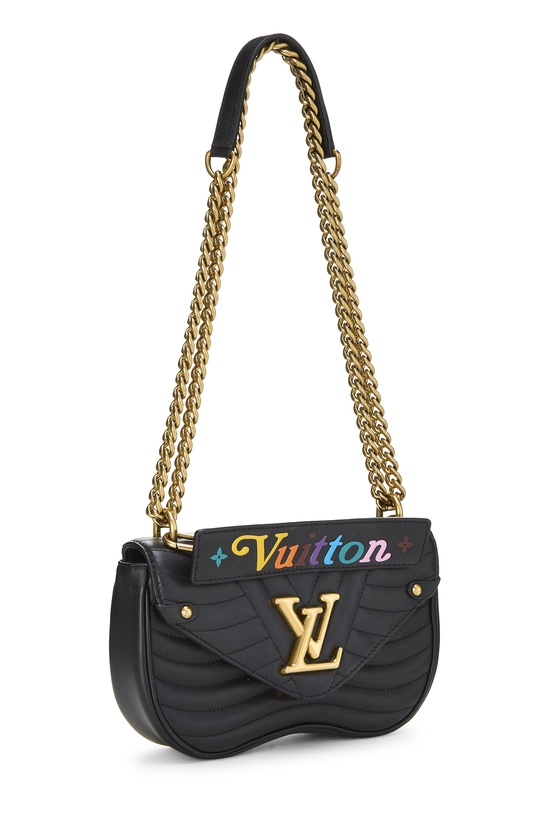 Black Calfskin Patches New Wave Shoulder Bag, , large image number 1