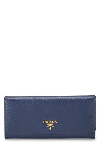 Navy Saffiano Continental Wallet