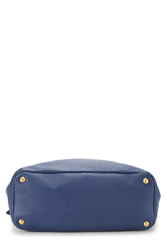 Blue Vitello Daino Side Pocket Tote, , large image number 4