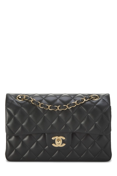 Chanel Black Quilted Lambskin Classic Double Flap Small
