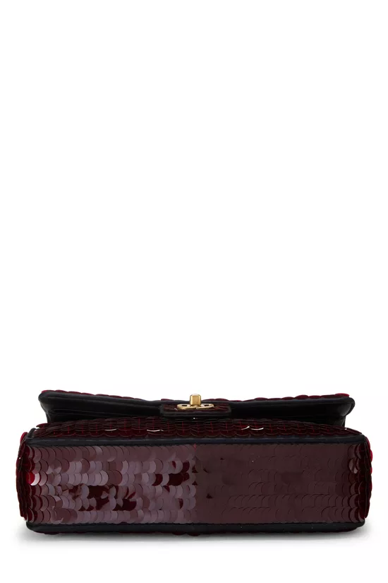 Paris-Shanghai Red Paillette Classic Double Flap Medium, , large image number 4