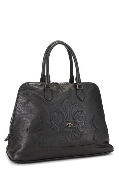 Black Leather BS Fleur Slouchy Mo Bag, , large