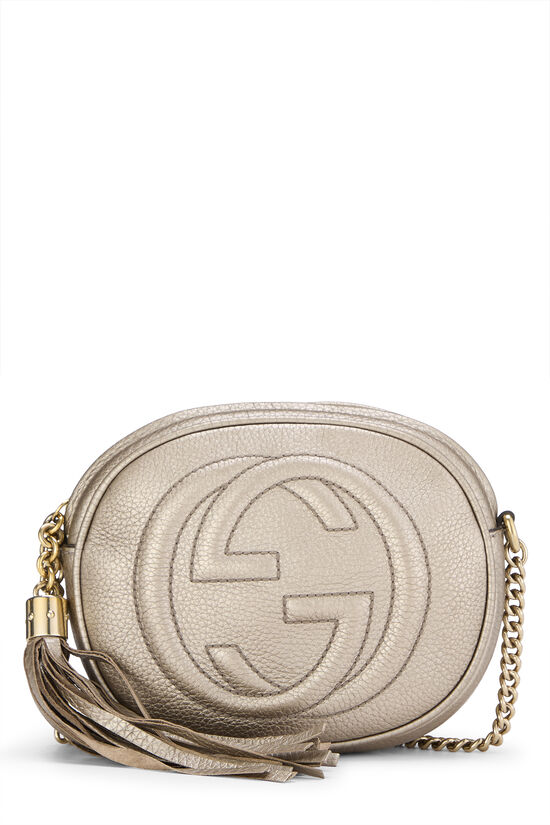 Gold Leather Soho Round Chain Crossbody Mini, , large image number 0
