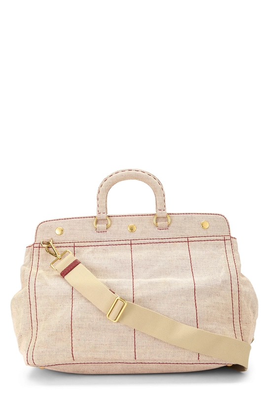 Beige Canvas Canapa Logo Tote, , large image number 3