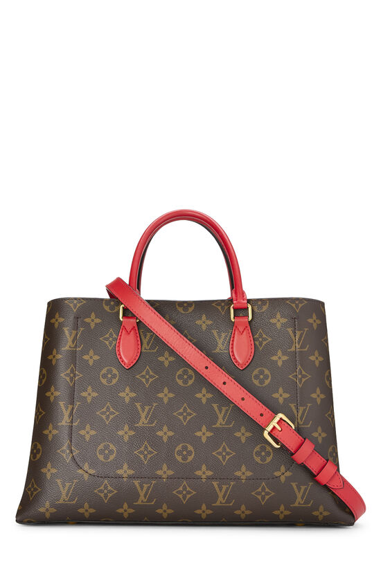 Red Monogram Canvas Flower Tote, , large image number 3