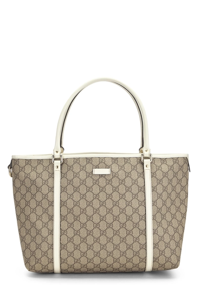Gucci White Orginial GG Supreme Canvas Joy Tote