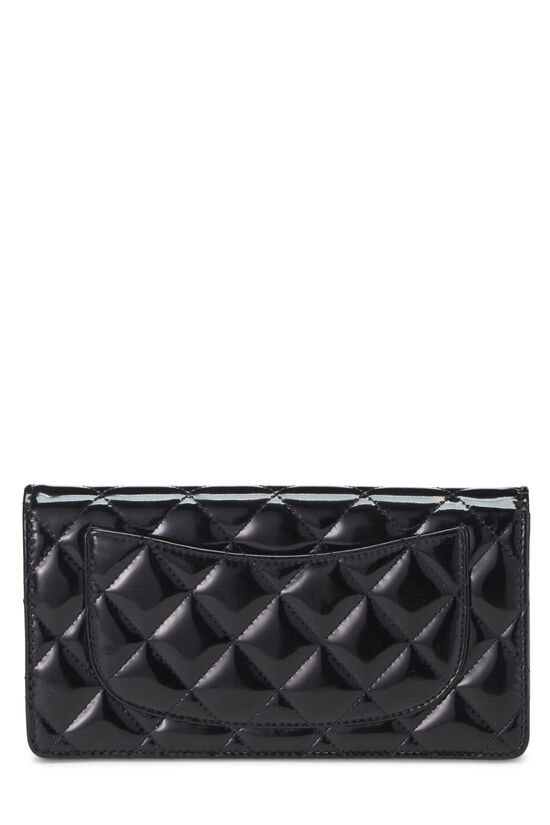 Black Quilted Patent Classic Long Yen Wallet, , large image number 3