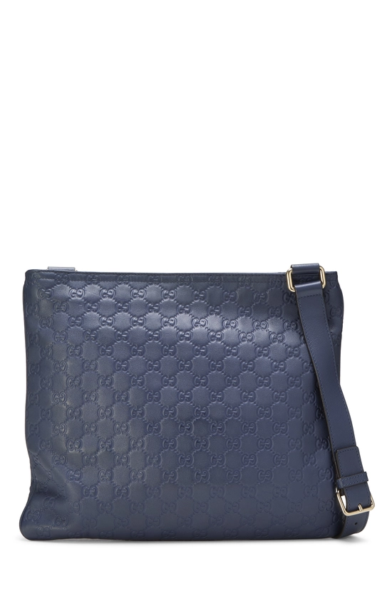 Blue Guccissima Flat Messenger, , large image number 3