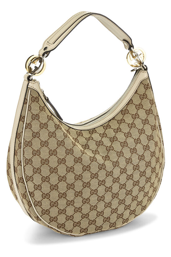 White Original GG Canvas Twins Hobo, , large image number 1