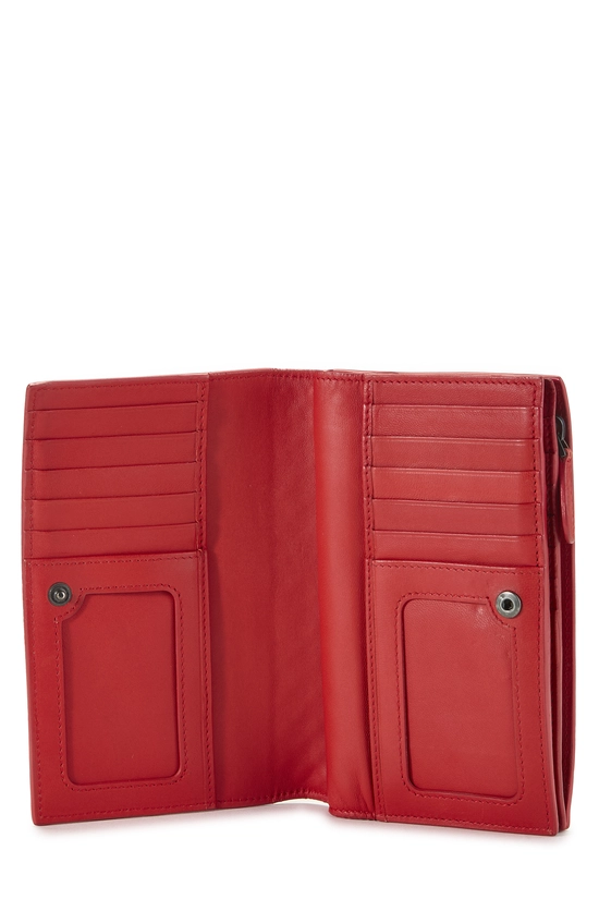 Red Intrecciato Compact Wallet, , large image number 3