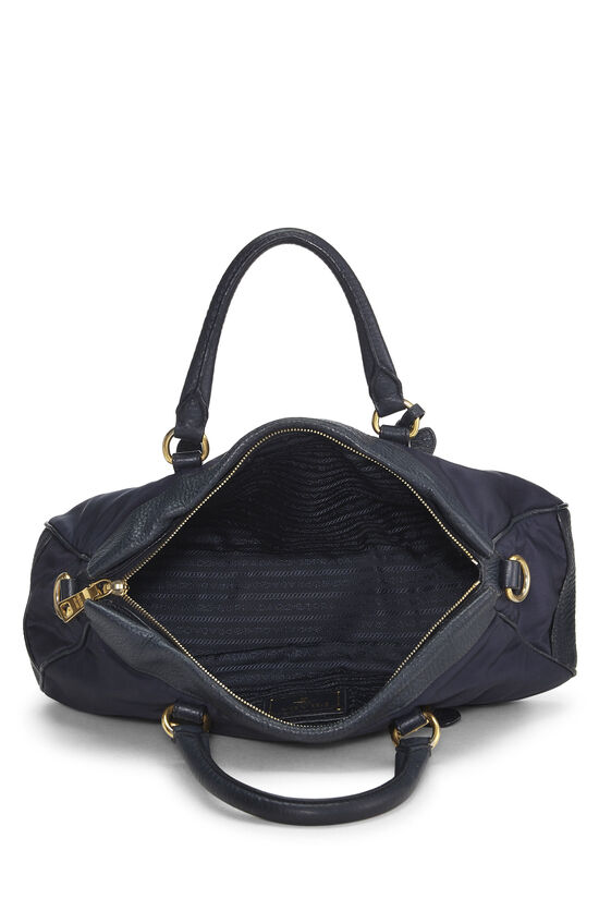 Navy Tessuto Nylon Buckle Handbag, , large image number 5