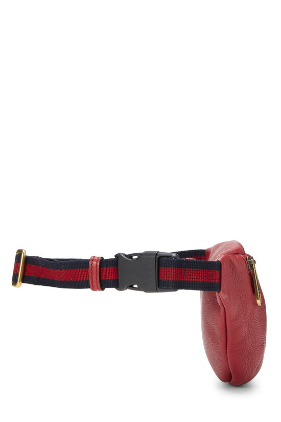 Red Leather Logo Belt Bag, , large image number 2