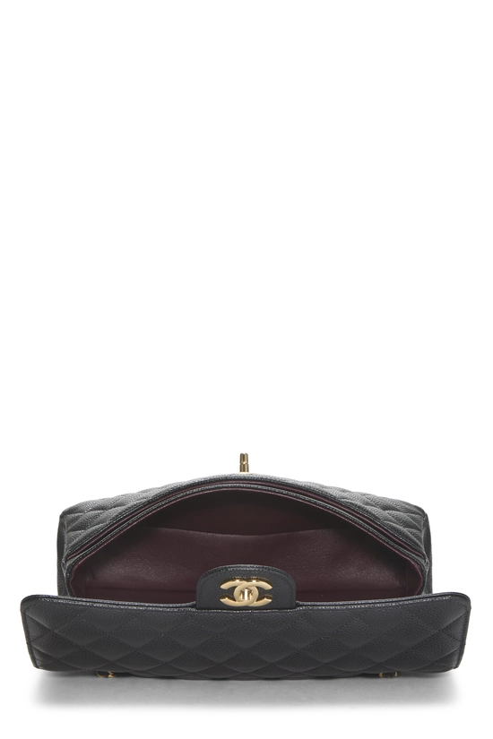 Black Quilted Caviar Classic Double Flap Medium, , large image number 5
