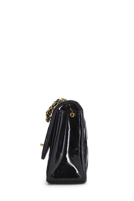 Chanel Black Vertical Patent Leather Border Flap Small Q6BADG27K1002
