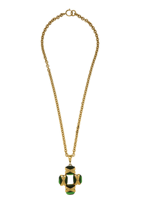 Gold & Green Gripoix Necklace, , large image number 0
