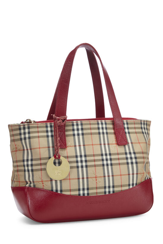Red Haymarket Check Canvas Handbag Small, , large image number 3