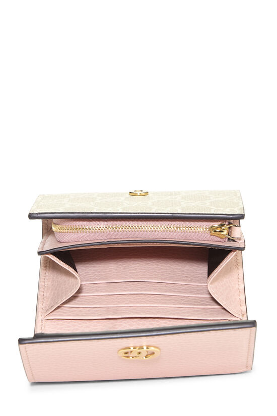Pink GG Supreme Marmont Compact Wallet, , large image number 3
