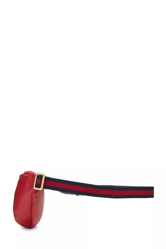 Red Leather Logo Printed Belt Bag Small, , large image number 2