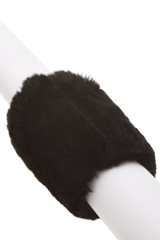 Black Fur 'CC' Bracelet, , large image number 2