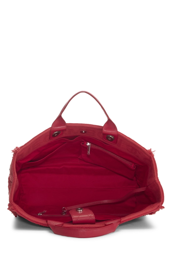 Red Canvas Double Face Shopping Tote Medium, , large image number 5