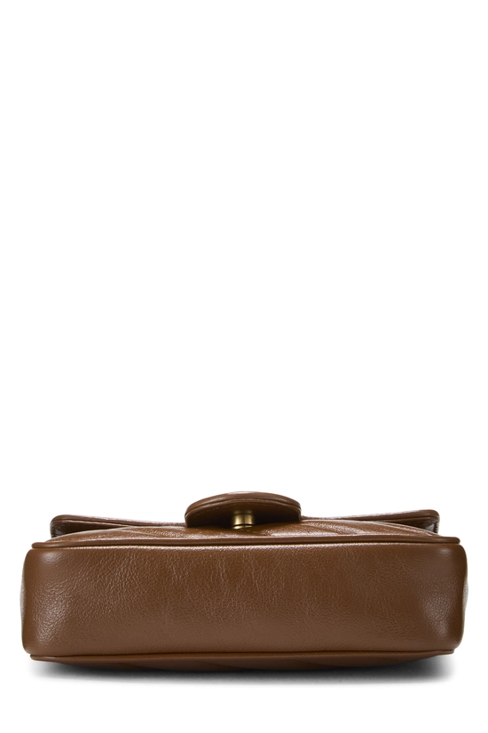 Brown Leather GG Marmont Crossbody Super Mini, , large image number 4