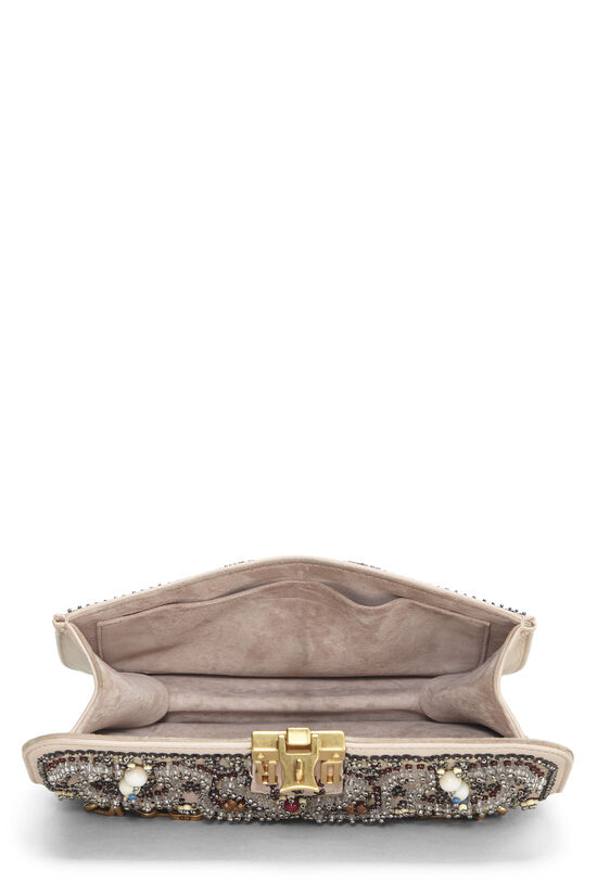 Beige Lambskin Embellished DiorAddict Flap Bag Mini, , large image number 5