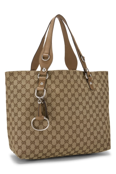 Brown Original GG Canvas Icon Bit Tote, , large