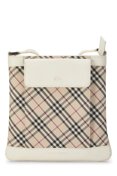 Burberry White House Check Nylon Vertical Messenger