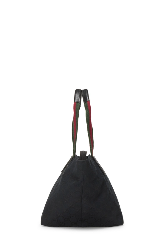 Black GG Canvas Web Soft Zip Tote Small, , large image number 2